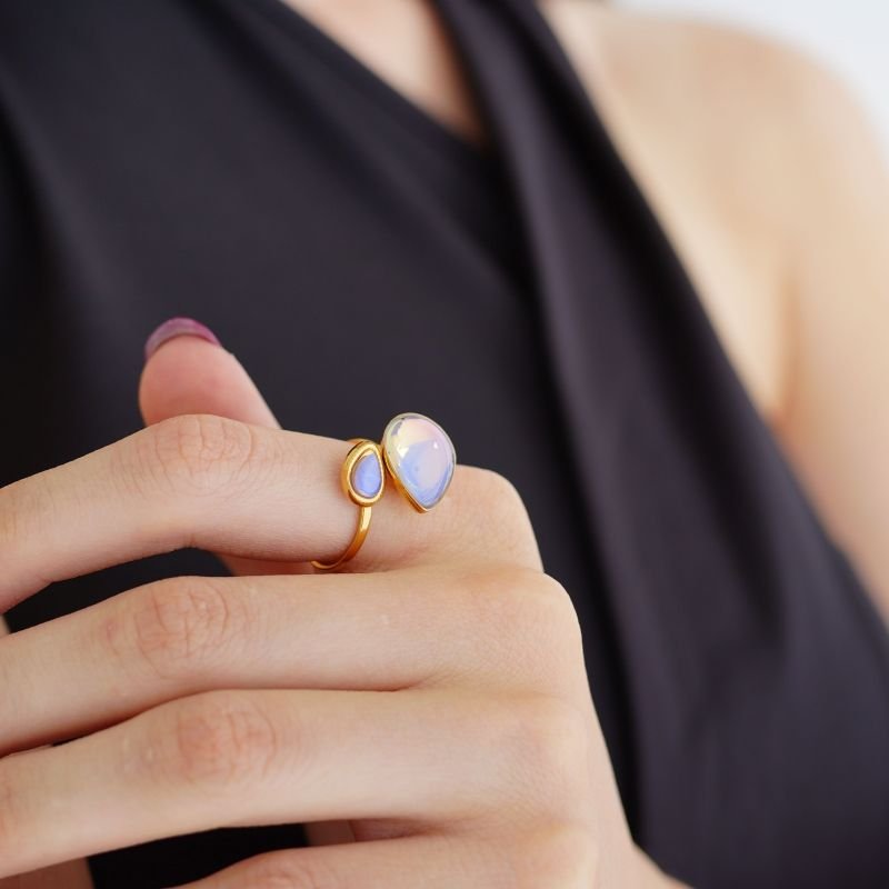 Anel Aurora Glow Levemente Regulável em Aço Inox (Linha Premium)