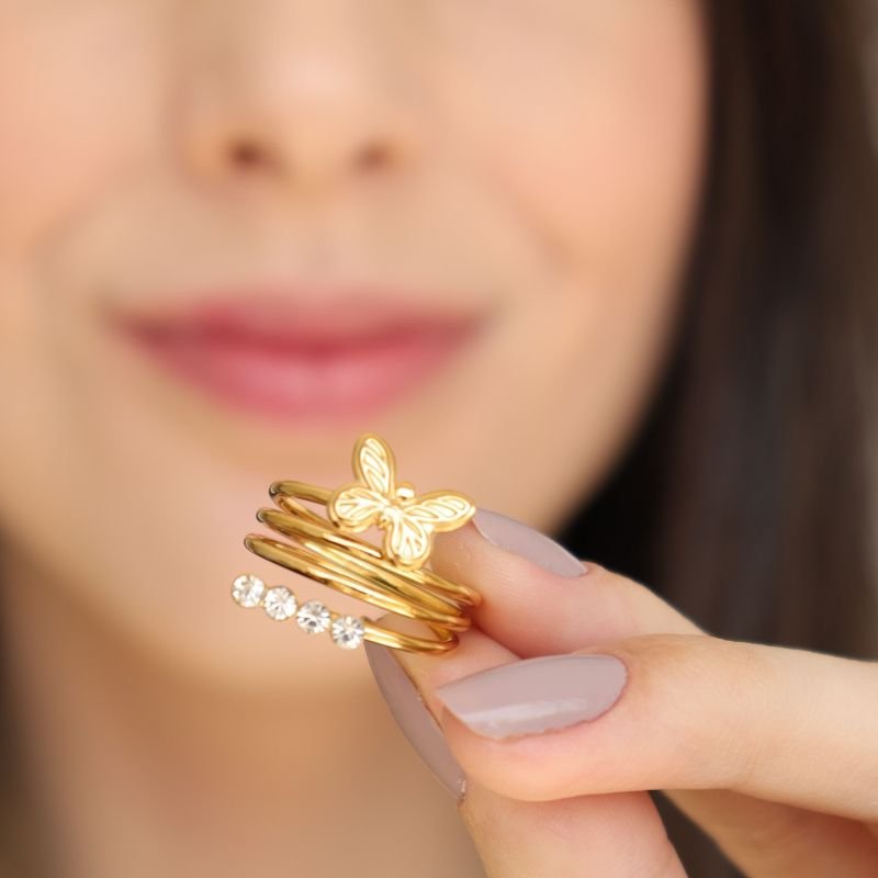 Anel Borboleta (Tamanho 17) em Aço Inox