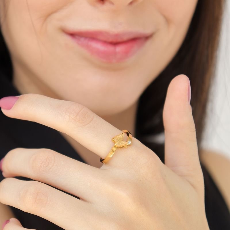 Anel Borboleta em Aço Inox (Tamanho 17) (Linha Premium)