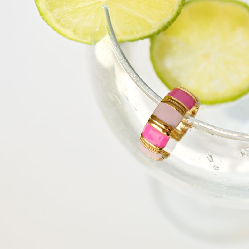 Anel Colorido Tamanho 16 em Aço Inox