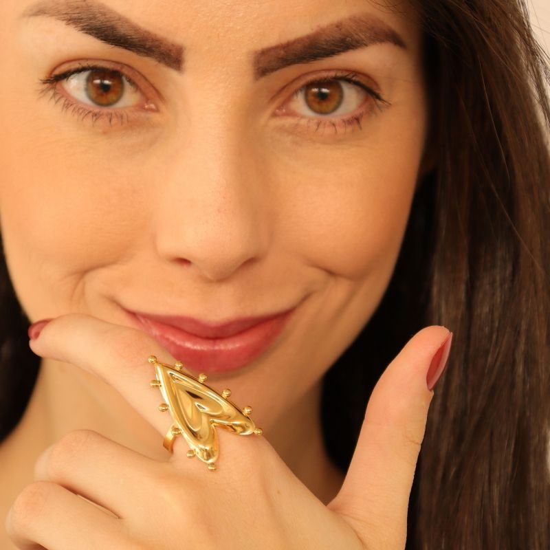 Anel Coração em Aço Inox (Tamanho 17)