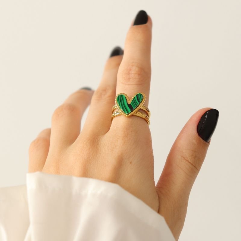 Anel Coração levemente Regulável em Aço Inox (Linha Premium)