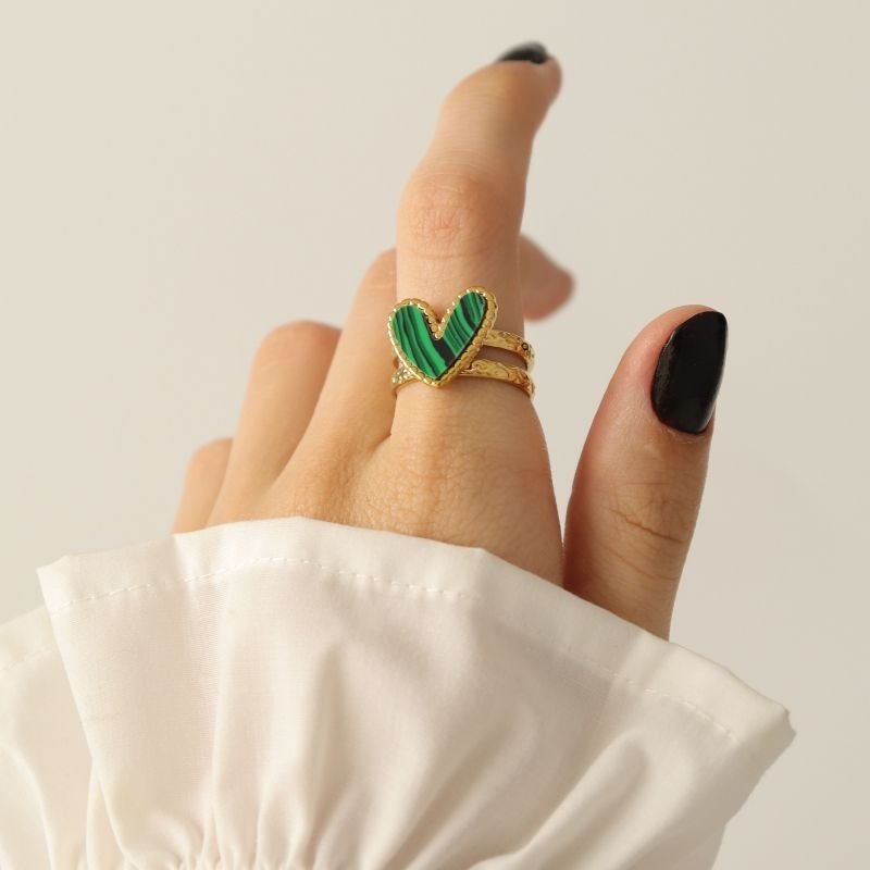 Anel Coração levemente Regulável em Aço Inox (Linha Premium)