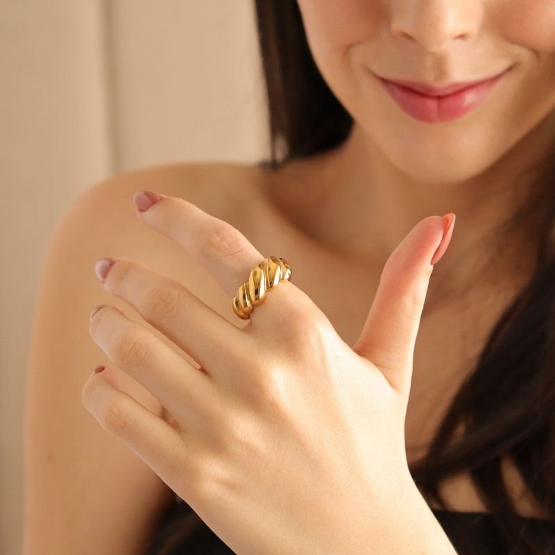 Anel Croissant em Aço Inox (Tamanho 19)