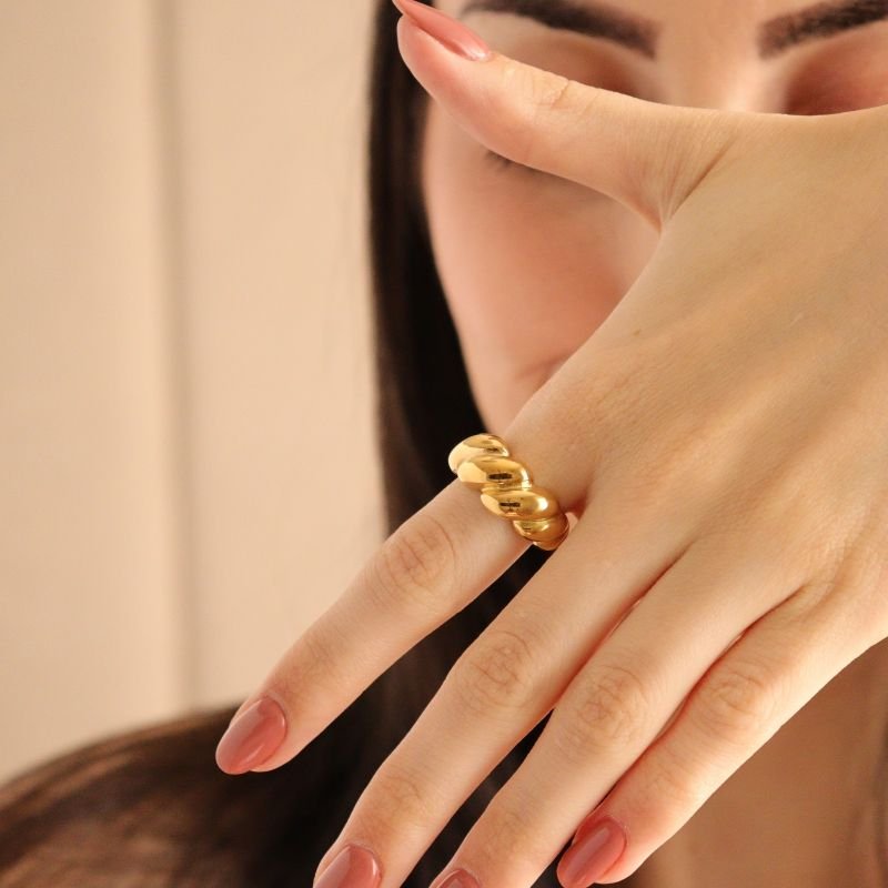 Anel Croissant em Aço Inox (Tamanho 19)