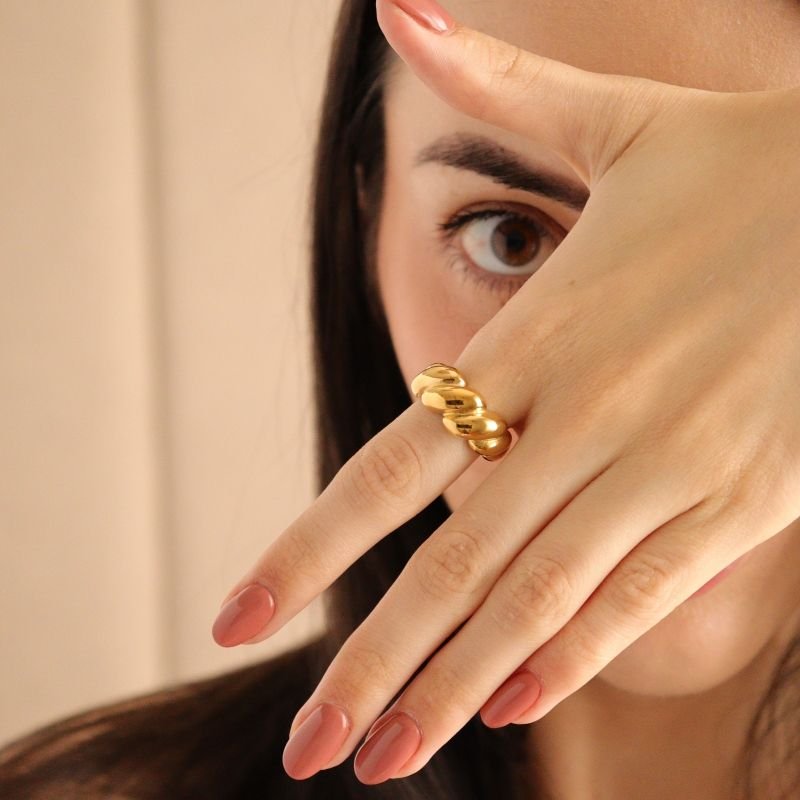 Anel Croissant em Aço Inox (Tamanho 19)