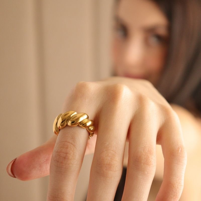 Anel Croissant em Aço Inox (Tamanho 19)