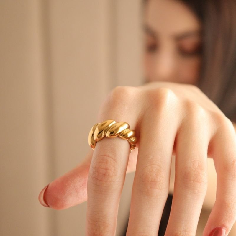 Anel Croissant em Aço Inox (Tamanho 19)