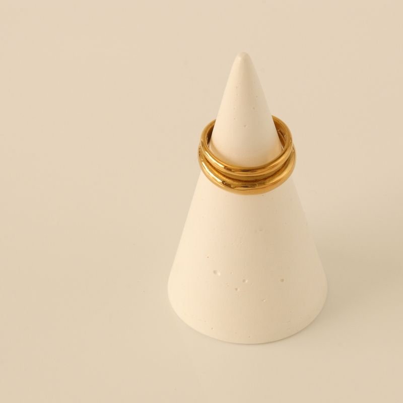 Anel Duplo Delicado em Aço Inox (Tamanho 19)