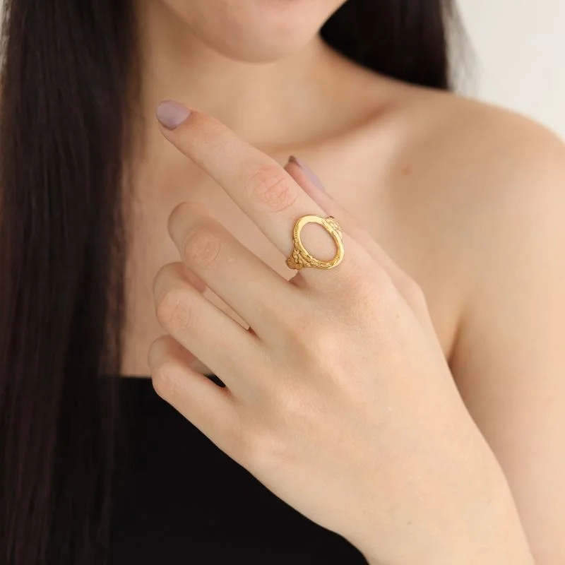 Anel Esfera Orbe Levemente Regulável em Aço Inox