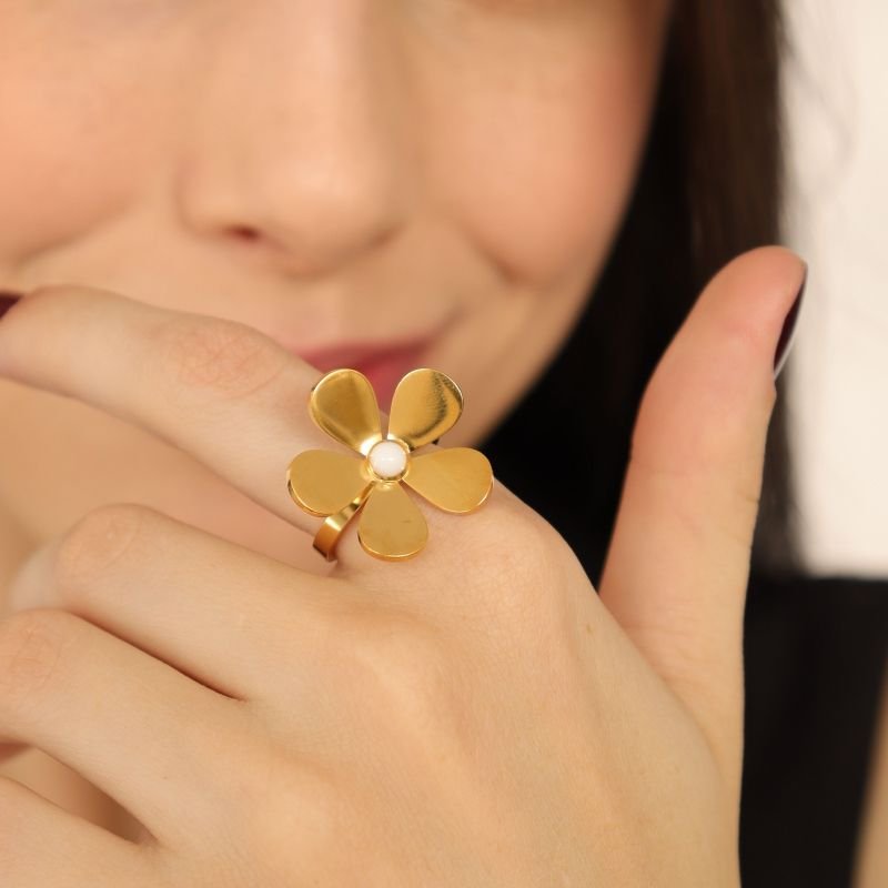 Anel Flor Levemente Regulável em Aço Inox (Linha Premium)