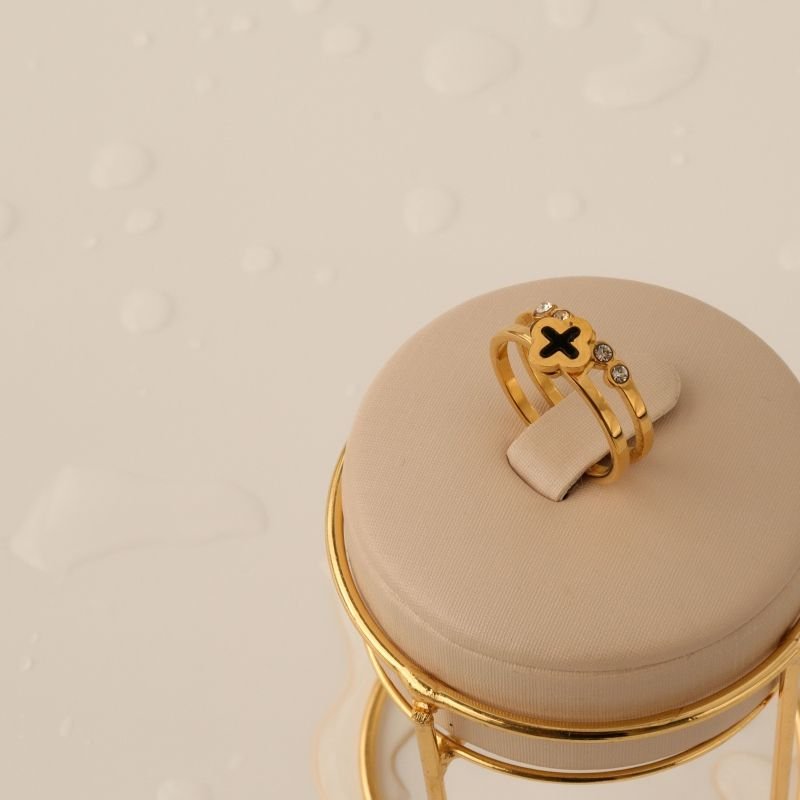 Anel Inspiração Van Cleef em Aço Inox (Tamanho 16)