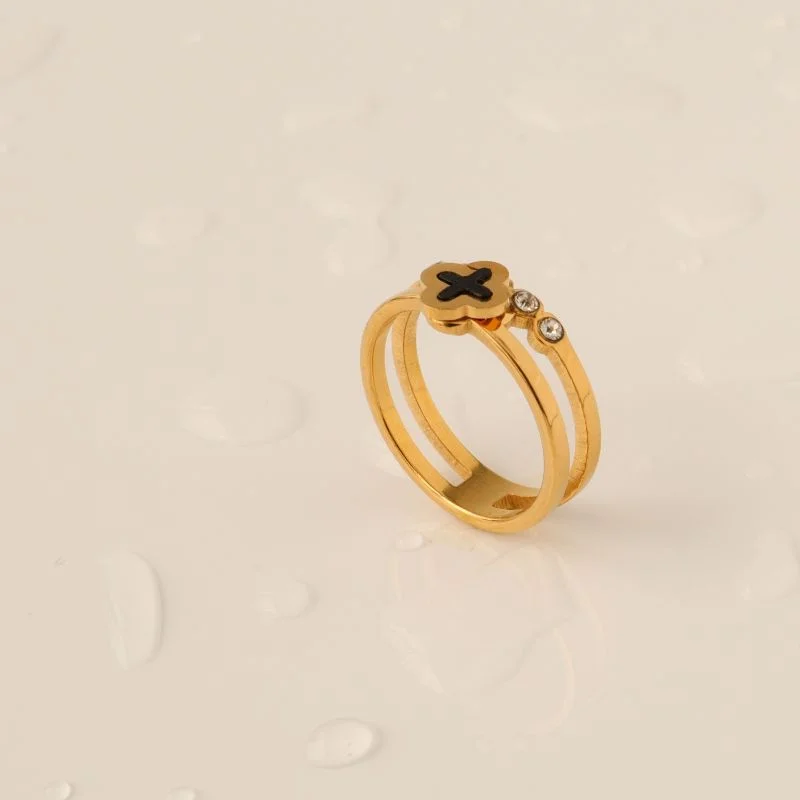 Anel Inspiração Van Cleef em Aço Inox (Tamanho 20)