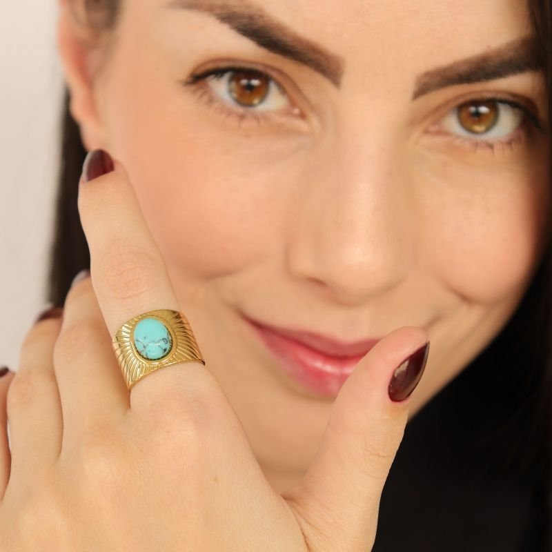 Anel Moderno em Aço Inox (Tamanho 17) (Linha Premium)