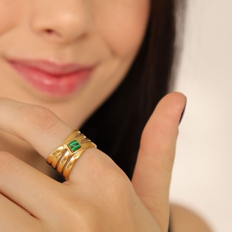 Anel Moderno em Aço Inox (Tamanho 17) (Linha Premium)