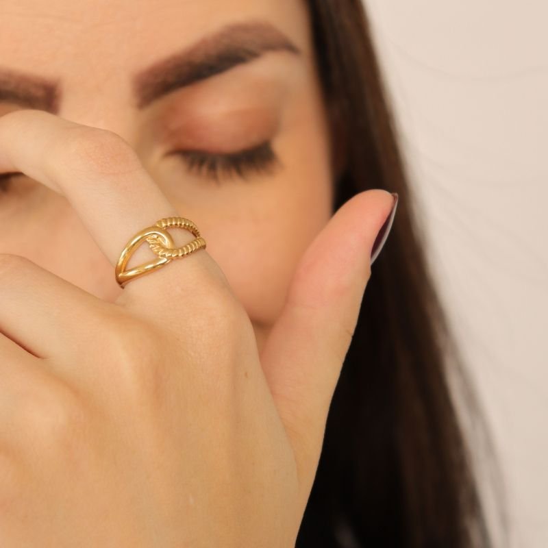 Anel Levemente Regulável Nó em Aço Inox