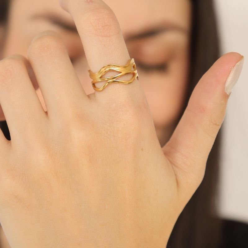 Anel Levemente Regulável Orgânico em Aço Inox