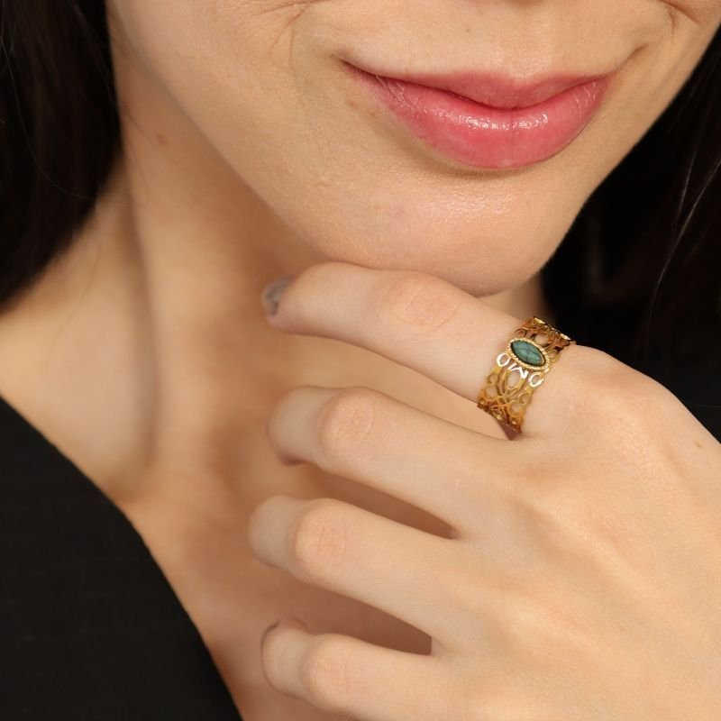 Anel Levemente Regulável Pedrinha em Aço Inox (Linha Premium)