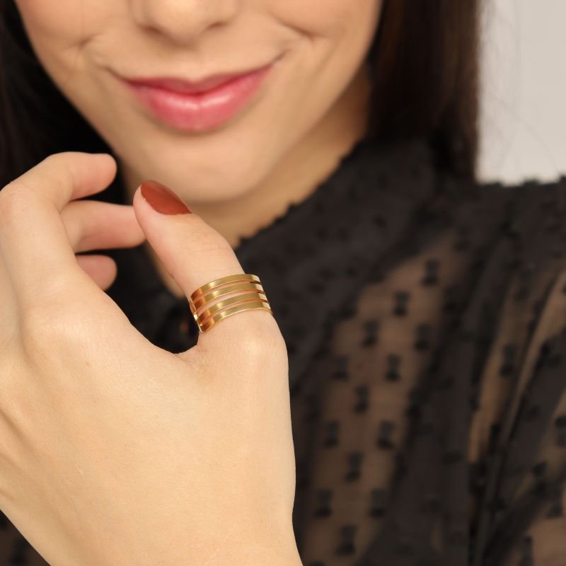 Anel Linhas Levemente Regulável em Aço Inox