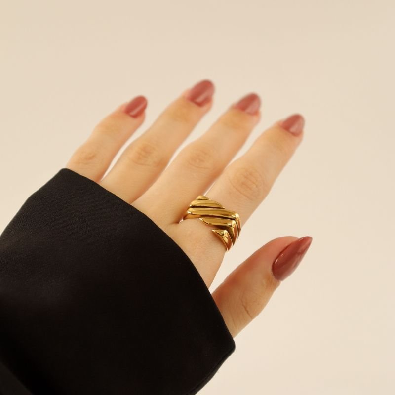 Anel Linhas Minimalista em Aço Inox (Tamanho 19)