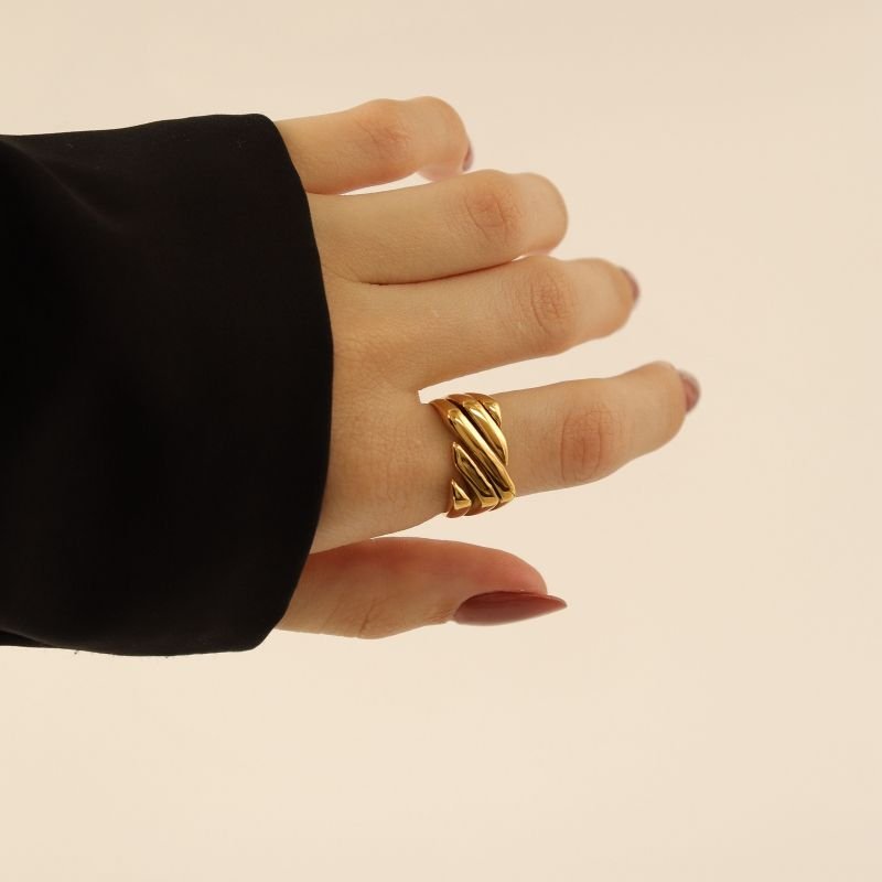 Anel Linhas Minimalista em Aço Inox (Tamanho 19)