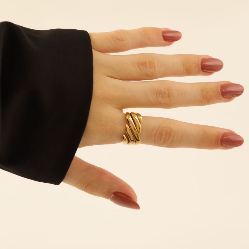 Anel Linhas Minimalista em Aço Inox (Tamanho 19)