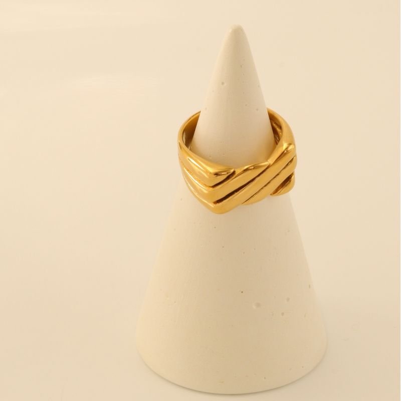 Anel Linhas Minimalista em Aço Inox (Tamanho 20)