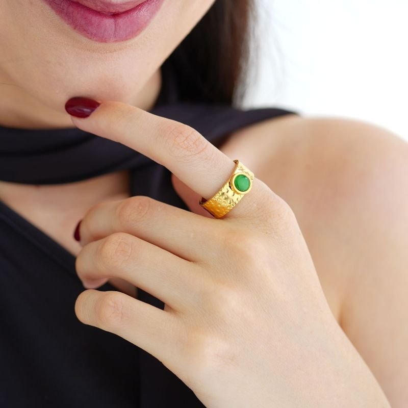 Anel Minimalist Green em Aço Inox (Tamanho 18)