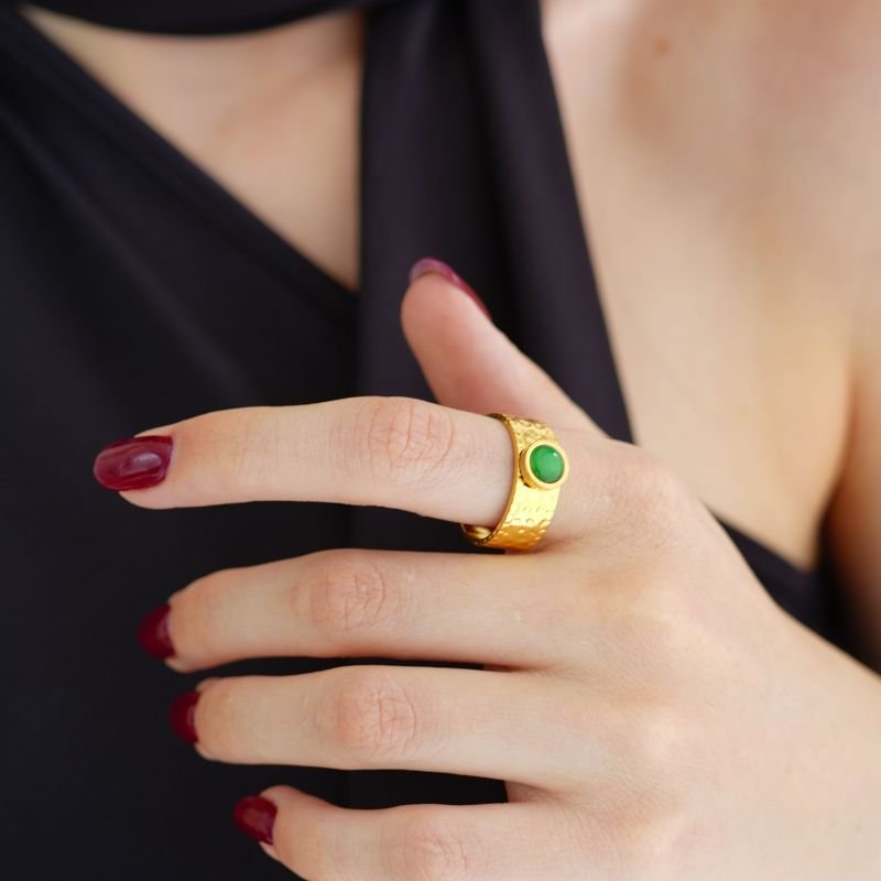 Anel Minimalist Green em Aço Inox (Tamanho 18)