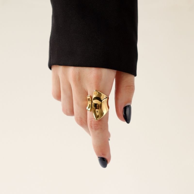 Anel Minimalista Grosso Moderno em Aço Inox (Tamanho 17)