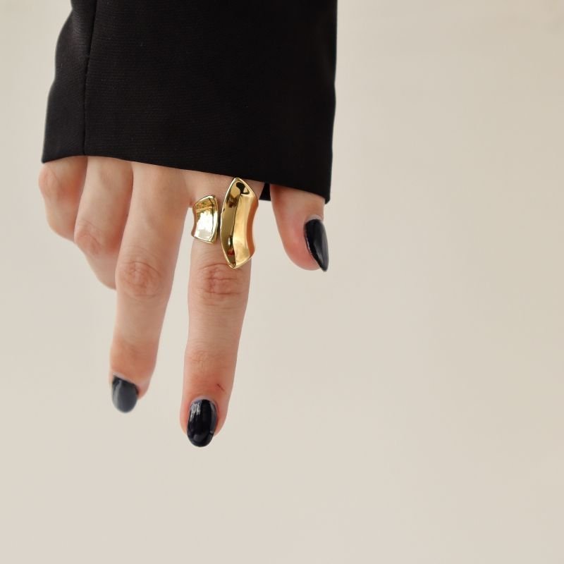 Anel Minimalista Grosso Moderno em Aço Inox (Tamanho 17)