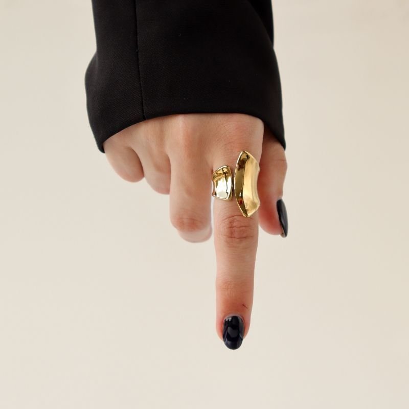 Anel Minimalista Grosso Moderno em Aço Inox(Tamanho 16)