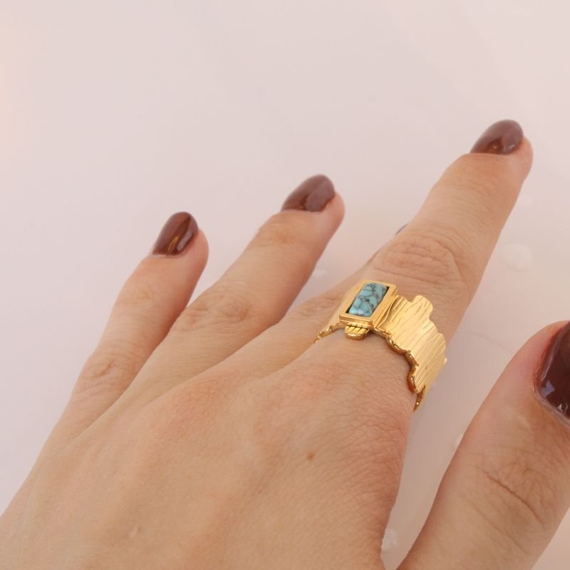 Anel Moderno em Aço Inox (Tamanho 17)