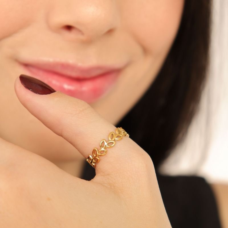 Anel Moderno Levemente Regulável em Aço Inox