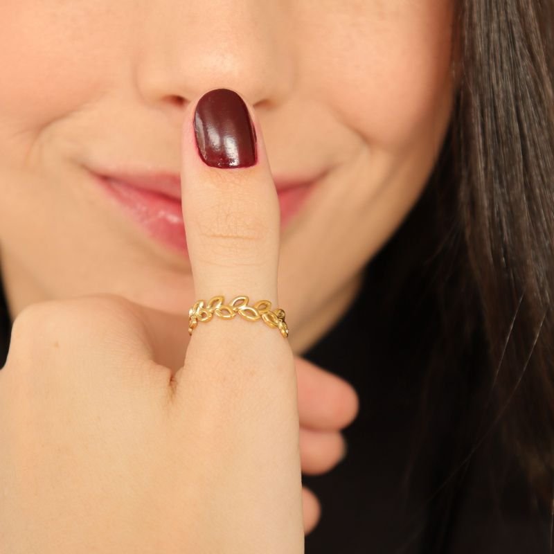 Anel Moderno Levemente Regulável em Aço Inox