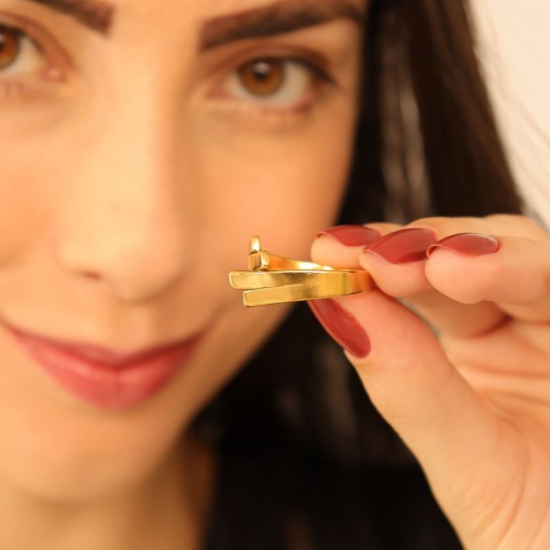 Anel Moderno Minimalista em Aço Inox (Tamanho 18) (Linha Premium)