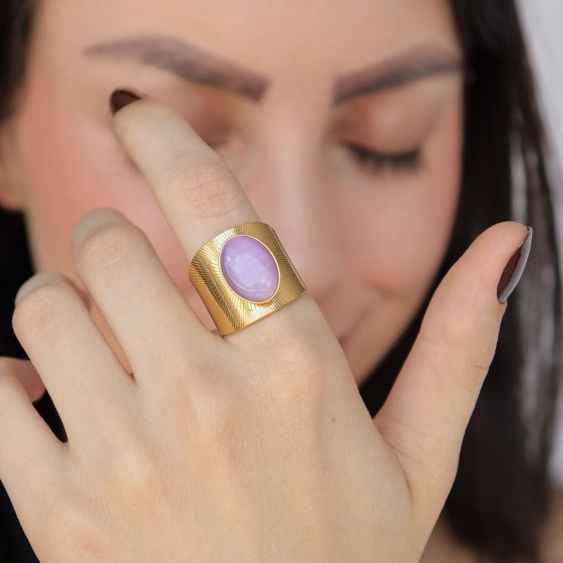 Anel Moderno Tamanho 17 em Aço Inox