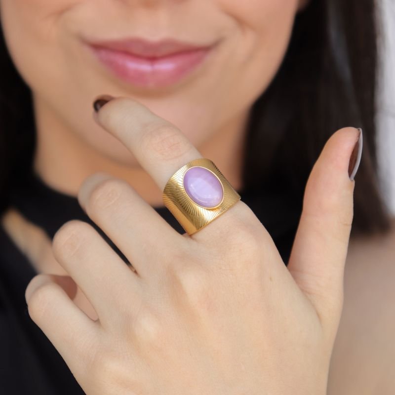 Anel Moderno Tamanho 17 em Aço Inox