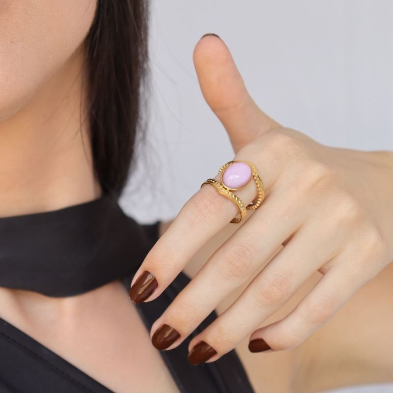 Anel Moderno Tamanho 17 em Aço Inox