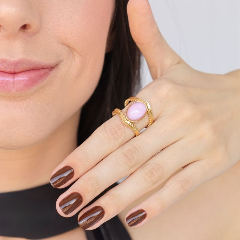 Anel Moderno Tamanho 17 em Aço Inox