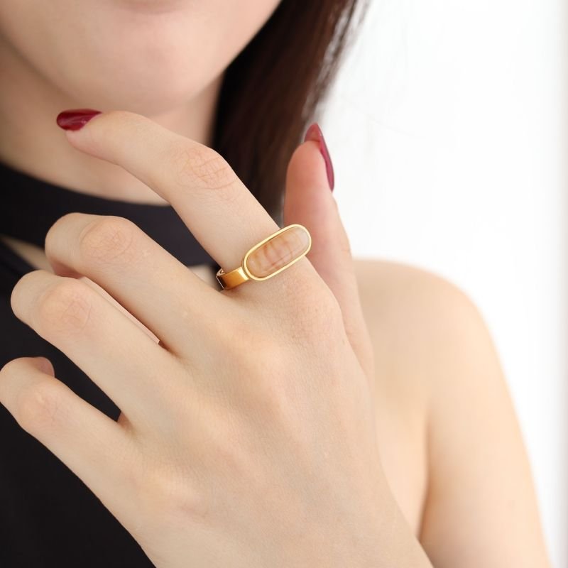 Anel Mystic Stone em Aço Inox (Linha Premium) Tamanho 18