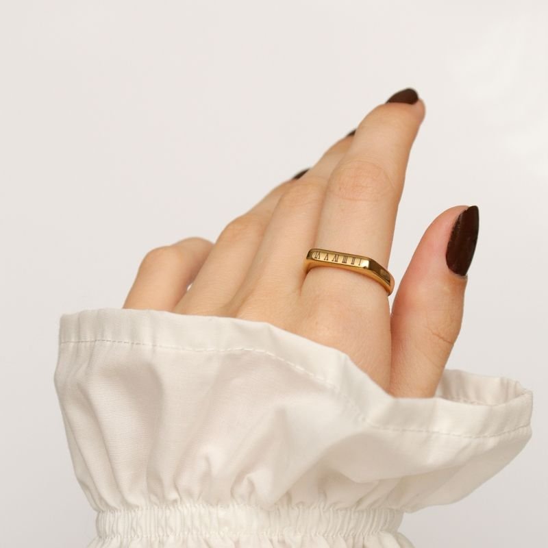 Anel Números Romanos em Aço Inox (Tamanho 18)