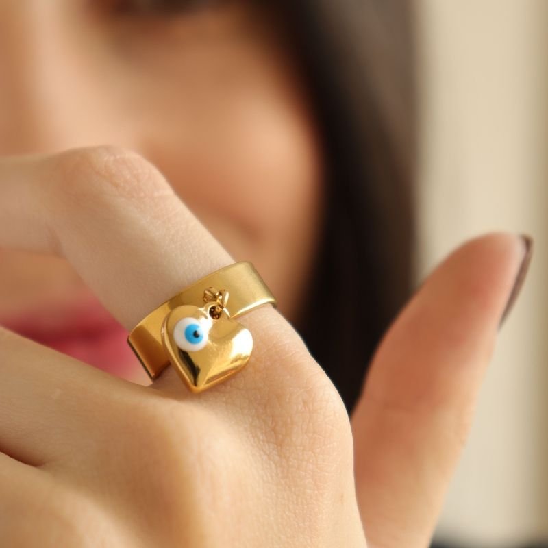 Anel Olho Grego (Tamanho 17) em Aço Inox (Linha Premium)