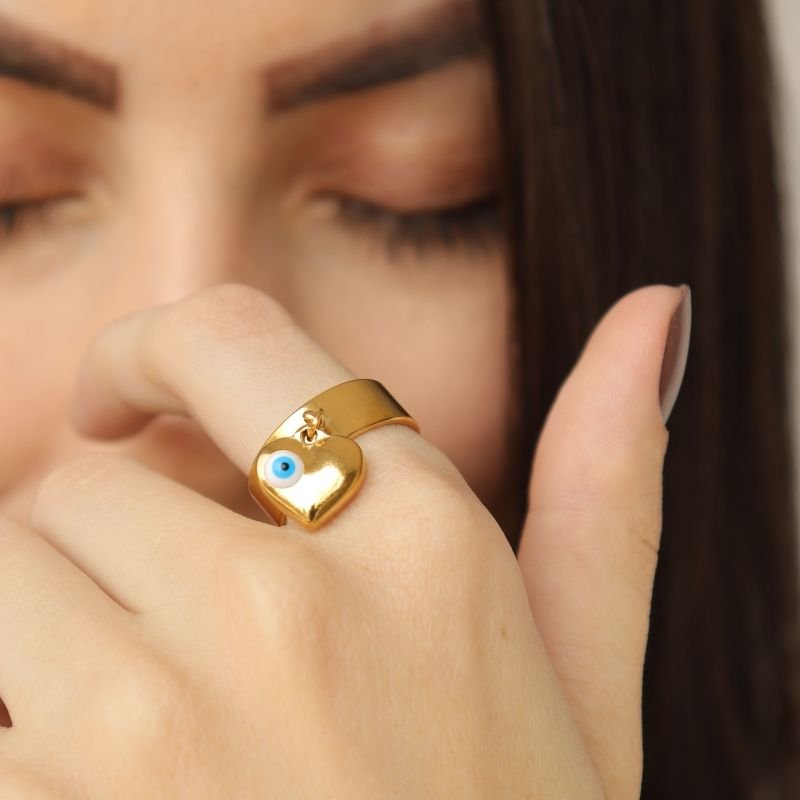 Anel Olho Grego (Tamanho 17) em Aço Inox (Linha Premium)