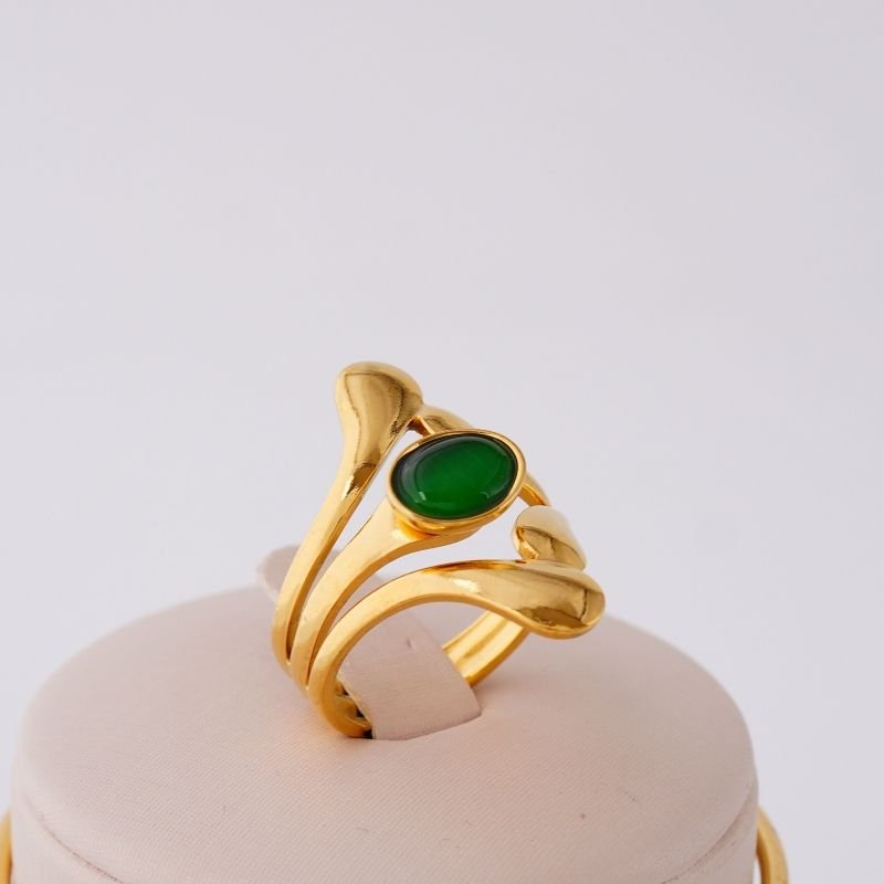 Anel Organic Green em Aço Inox (Tamanho 18)