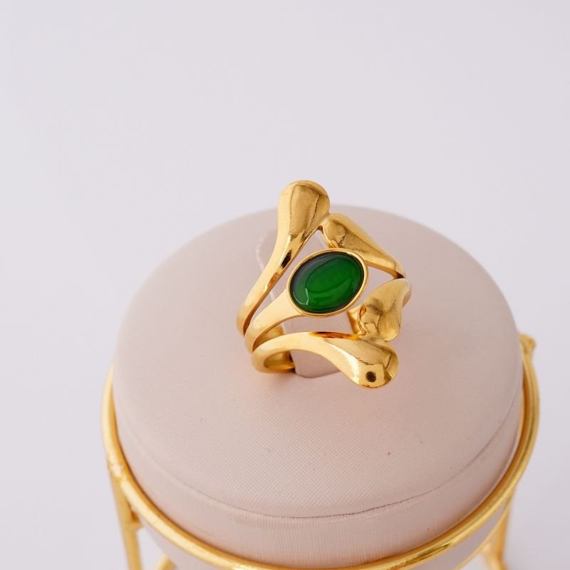 Anel Organic Green em Aço Inox (Tamanho 18)