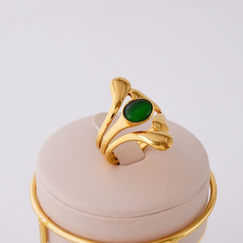 Anel Organic Green em Aço Inox (Tamanho 18)