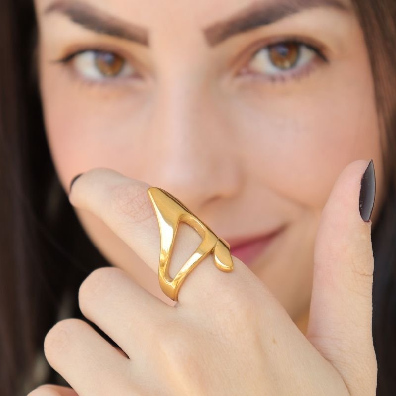 Anel Orgânico (Tamanho 17) em Aço Inox (Linha Premium)