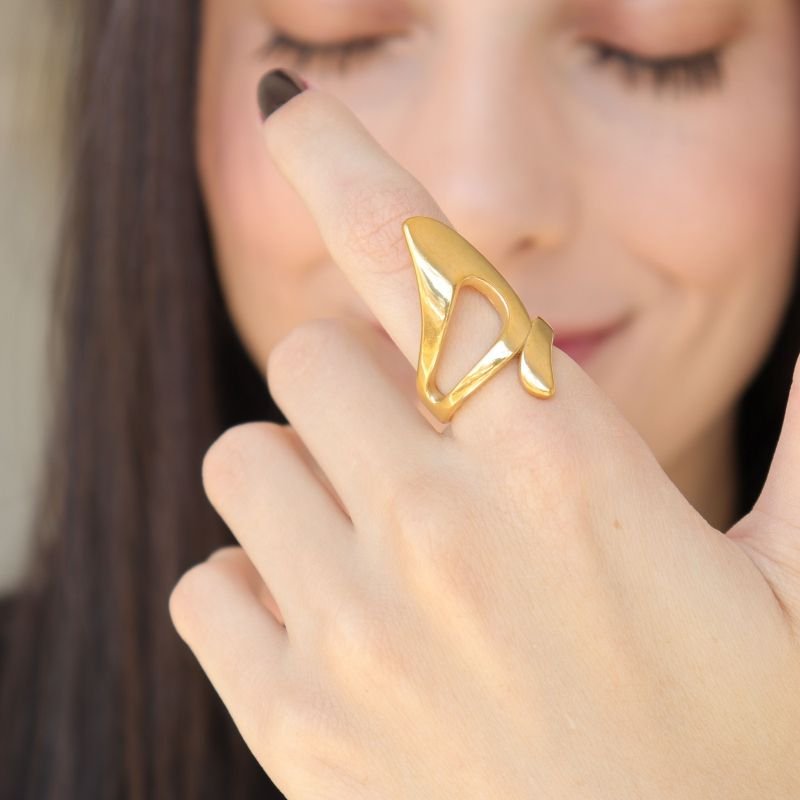 Anel Orgânico (Tamanho 17) em Aço Inox (Linha Premium)