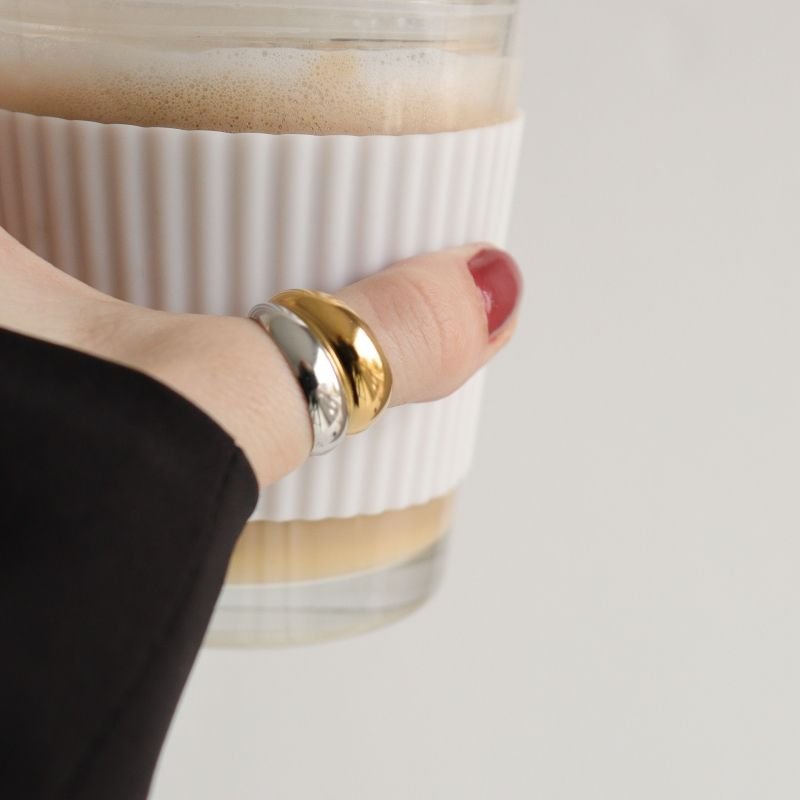 Anel Orgânico (Tamanho 18) em Aço Inox (Linha Premium)